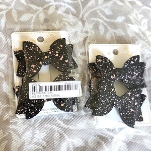 Black glitter bow